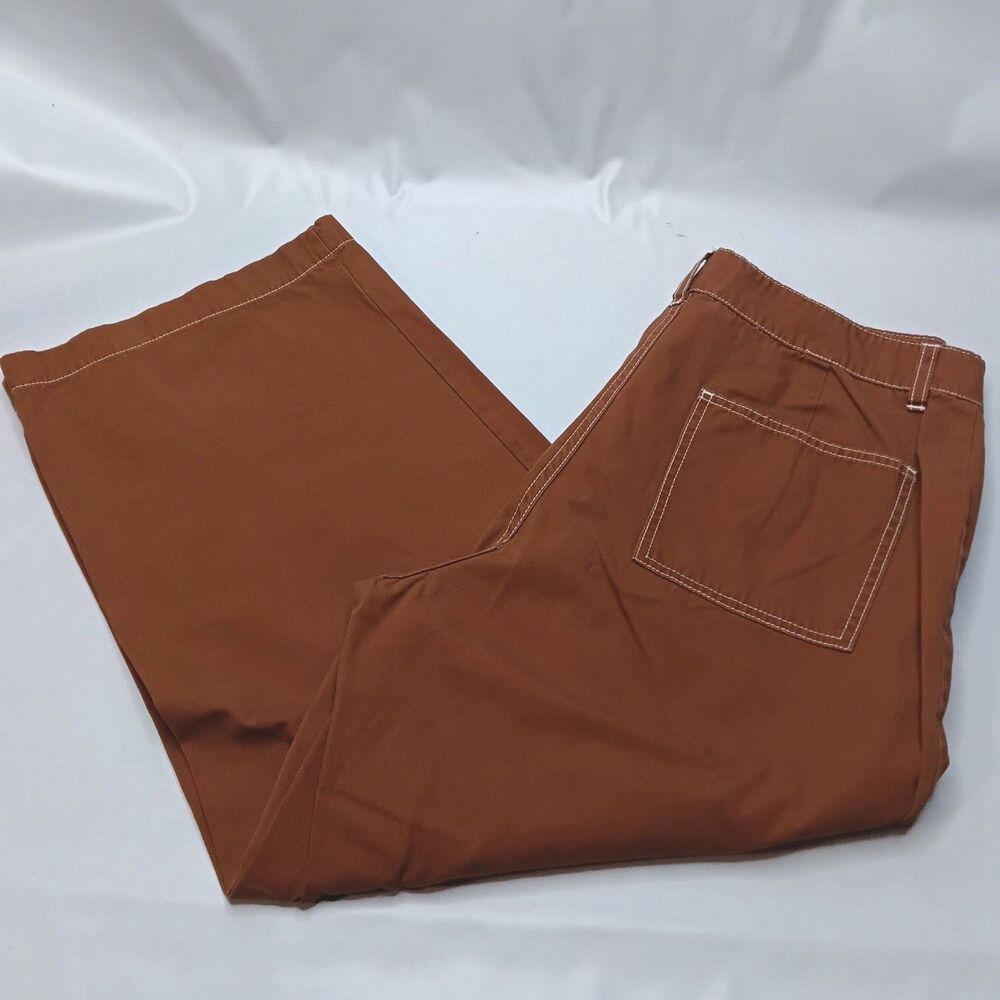 Who What Wear Pants Womens Size 14 Brown High-Rise Wide Leg Baggy Gorpcore